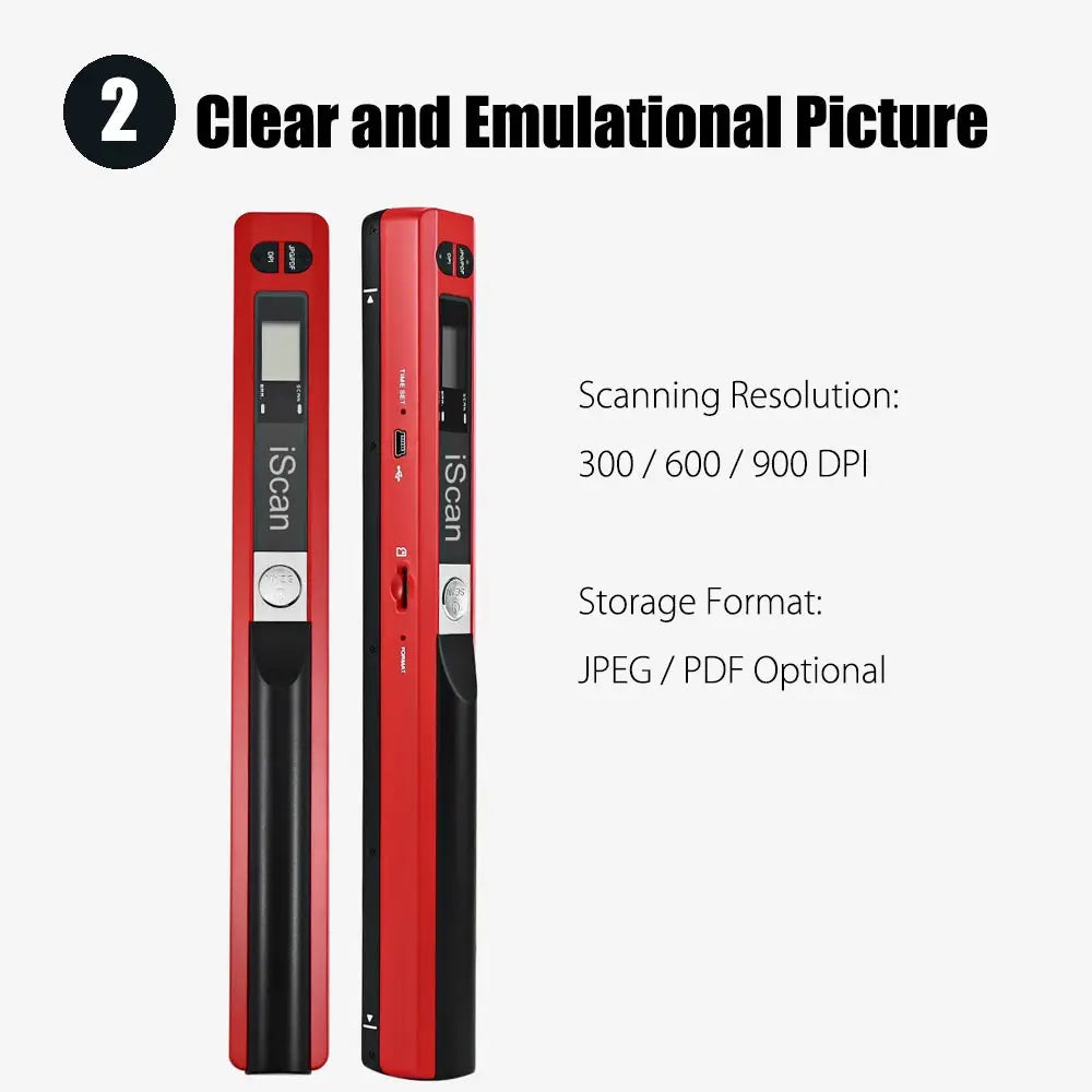 iScan Mini Portable Scanner 900DPI LCD Display JPG/PDF Format Document Image Iscan Handheld Scanner A4 Book Scanner