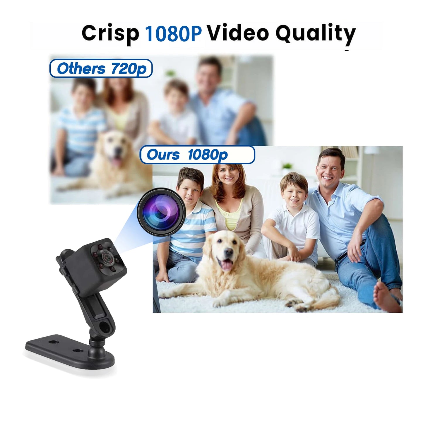 32GB Mini Camera, small Camera 1080P, Nanny Cam Full HD with Night Vision Motion Activation for Indoor Outdoor Covert Security