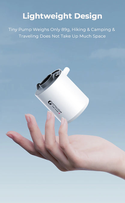 FLEXTAIL Portable Air Pump, Mini Camping Pump with Light, USB-C Charging, Ideal for Sleeping Pads, Air Bed Mattress, Vacuum Bags