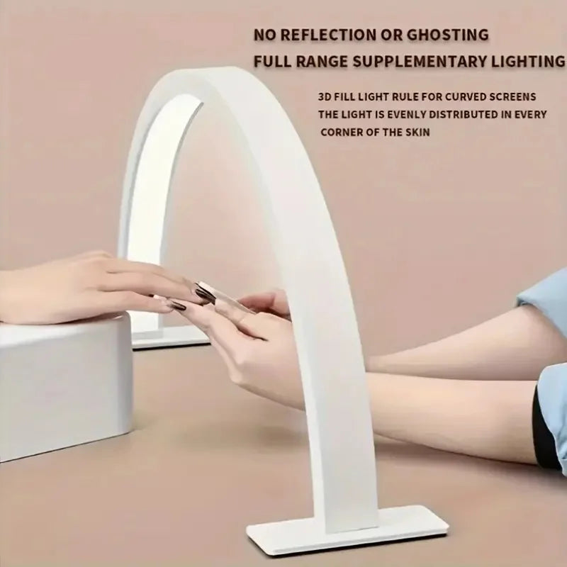 New Moon Nail Work Lamp - Beauty Work Desk Lamp, Three-color USB Power Supply - Black/White/Pink, Suitable for Nail Art, Eyelash