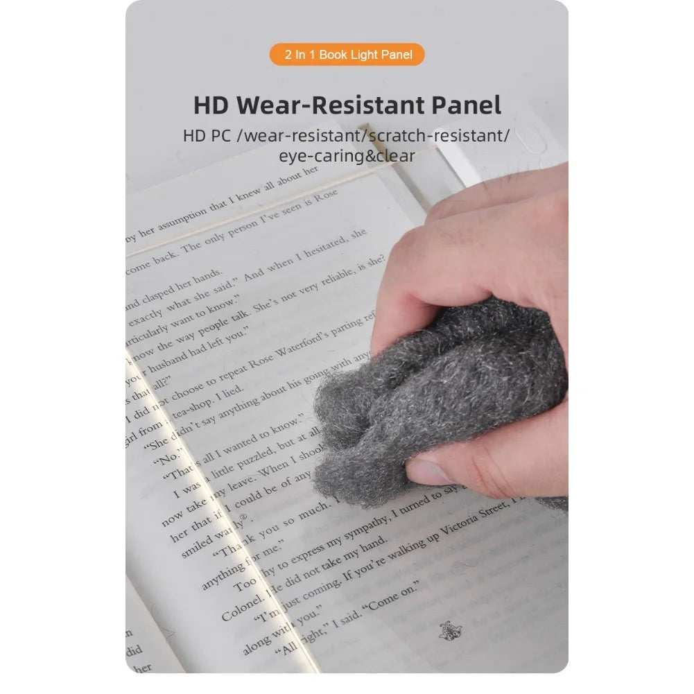 Smart LED Flat Panel Book Light Rechargeable Eye Protection Night Reading Reading Lamp For Students Indoor Use 2In1 Night Light