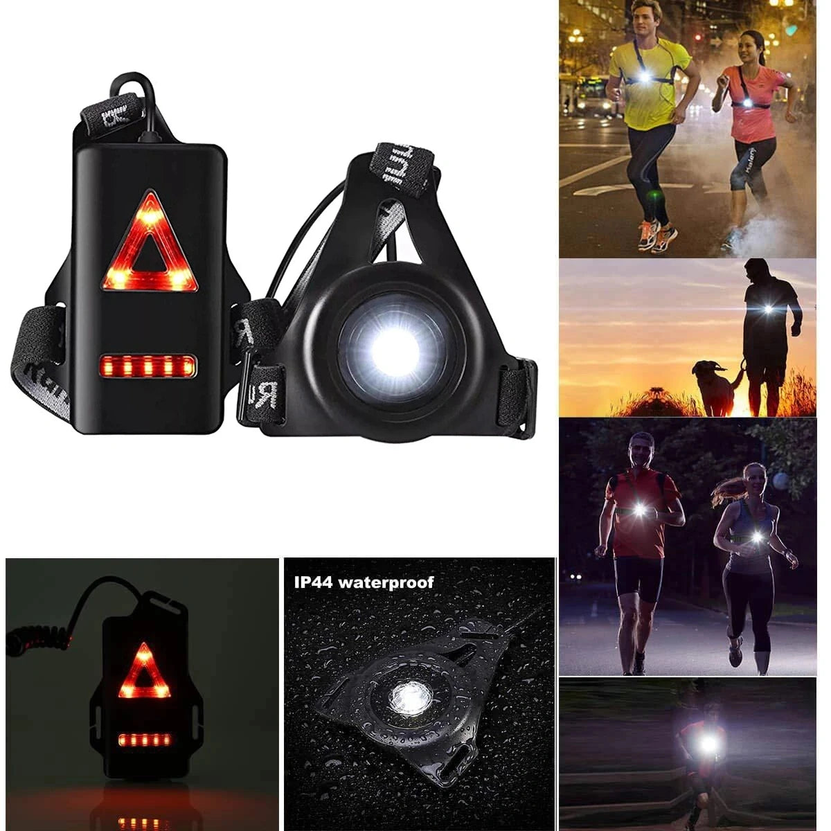 1pc Outdoor  Night Running USB ChargingLights LED Chest Lamp Back Warning Light for Camping Hiking Running Jogging Adventure