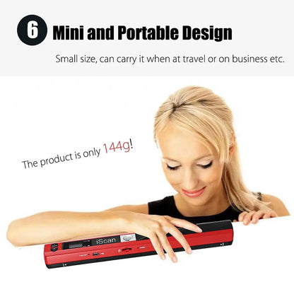iScan Mini Portable Scanner 900DPI LCD Display JPG/PDF Format Document Image Iscan Handheld Scanner A4 Book Scanner