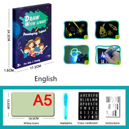 Hot Small Size Luminous Magic Drawing Board Light In Dark Children Kids Paint Toy DIY Educaitonal Boy Girl Educational Toys