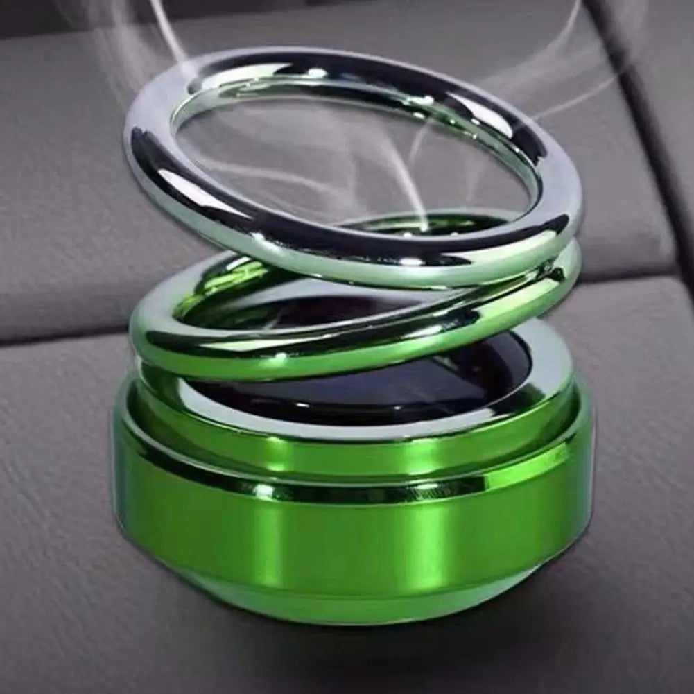 Solar Car Aromatherapy 360-degree Rotating Double Suspension Decoration Creative Car Interior Decoration Accessories