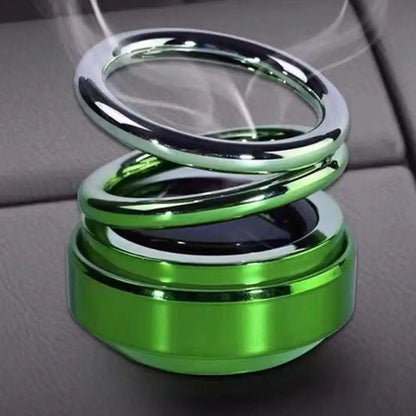 Solar Car Aromatherapy 360-degree Rotating Double Suspension Decoration Creative Car Interior Decoration Accessories