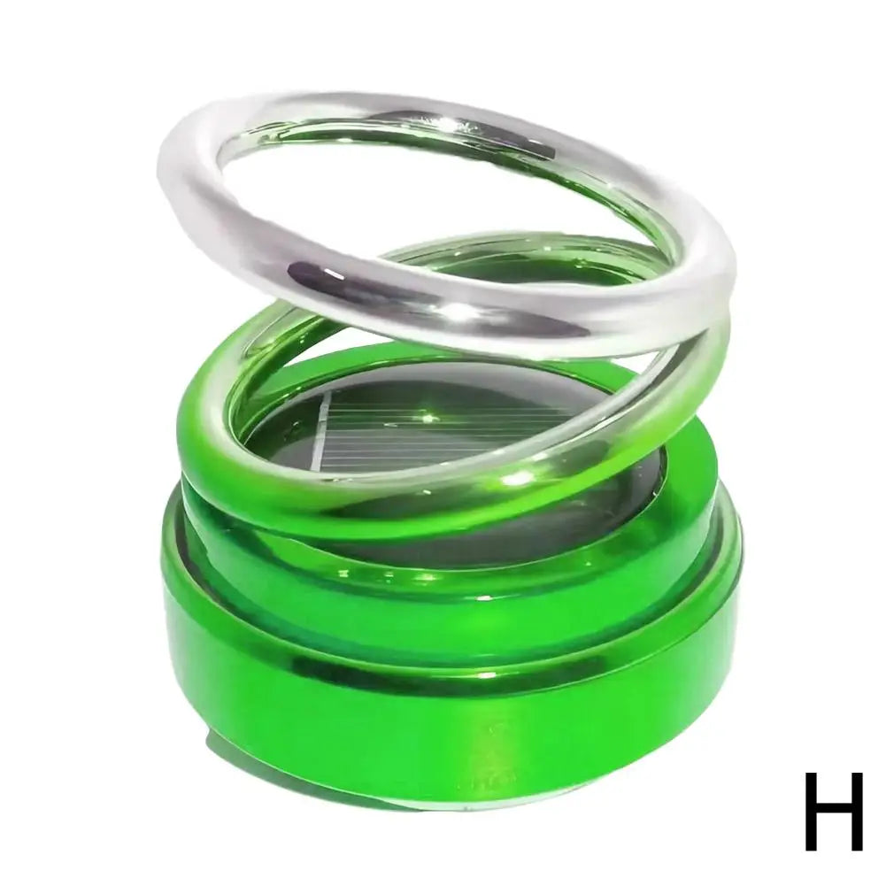 Solar Car Aromatherapy 360-degree Rotating Double Suspension Decoration Creative Car Interior Decoration Accessories
