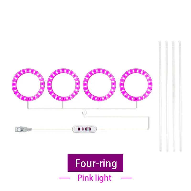 Led Angel Ring Grow Plant Light DC 5V USB Plug Phytolamp for Plants Full Spectrum Lamp For Indoor Seedlings Home Flower Succulet