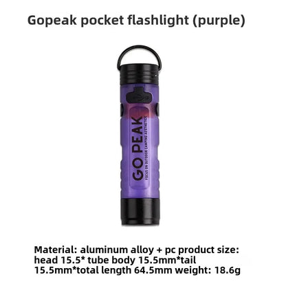 GOPEAK New Pocket Mini Flashlight Outdoor Key Clip Cap Ambient Led Long Endurance Disaster Relief Emergency 5050 Small Light