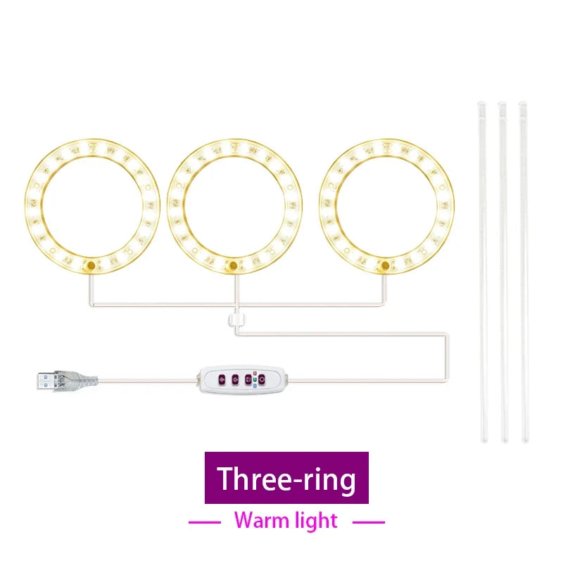 Led Angel Ring Grow Plant Light DC 5V USB Plug Phytolamp for Plants Full Spectrum Lamp For Indoor Seedlings Home Flower Succulet