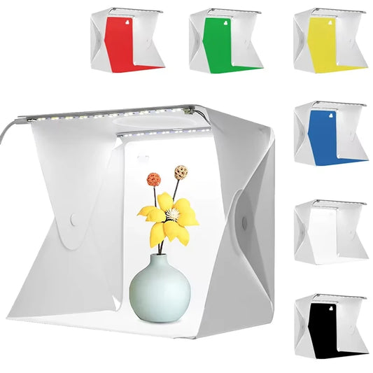 Foldable Lightbox Portable Photography LED Photo Studio Tent LED Softbox 6 Color Background Kit USB Light Box For DSLR Camera