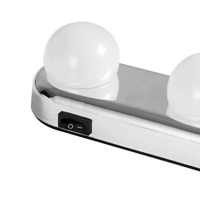 4 Bulb  Led Makeup Mirror Light Suction Cup Installation Dressing Table Vanity Light Bathroom Wall Lamp Battery Powered