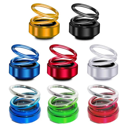 Solar Car Aromatherapy 360-degree Rotating Double Suspension Decoration Creative Car Interior Decoration Accessories