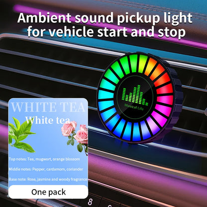 1x Car Music Rhythm Lamp with Fragrance Air Outlet Aromatherapy Air freshener perfume Voice App Control Rhythm Diffuser  RGB