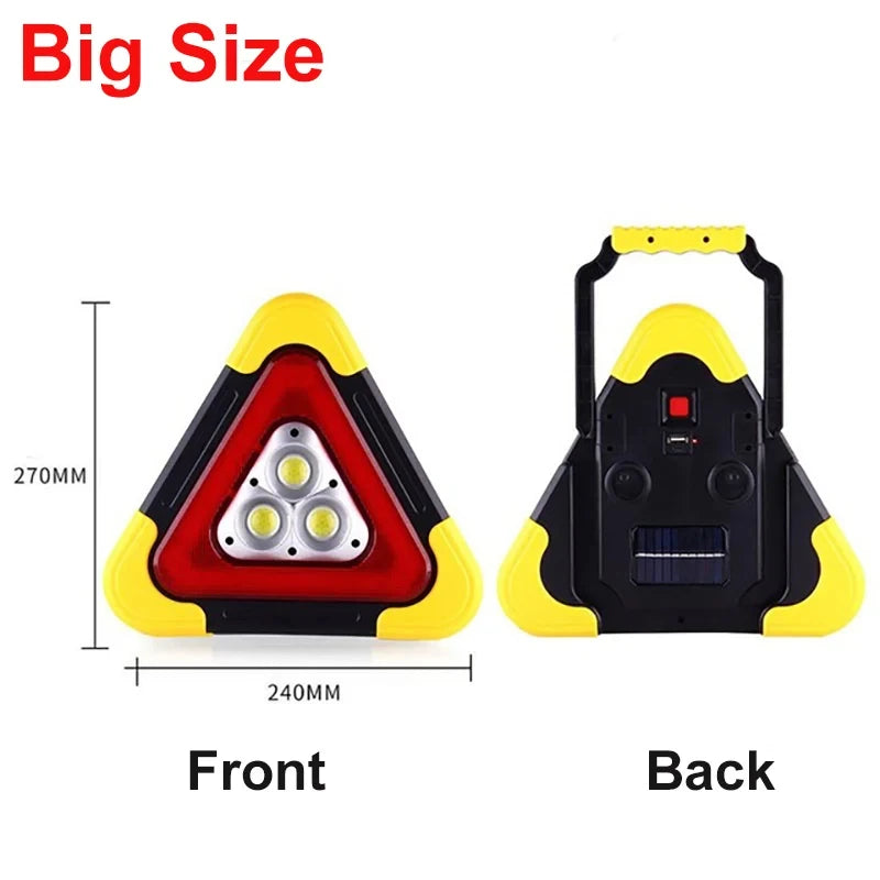 3 in 1 Solar Emergency Triangular Warning Light Safety Emergency Breakdown Alarm Lamp Portable Solar Light For Camping Workin