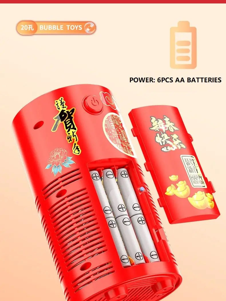 20 holes Fireworks bubble machine bubble blower on the ground electronic automatic landing Spring Festival gift New Year toys