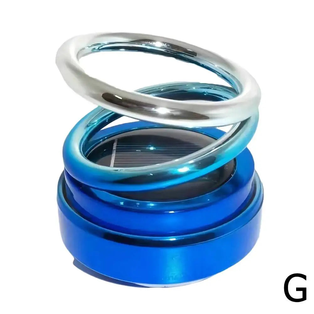 Solar Car Aromatherapy 360-degree Rotating Double Suspension Decoration Creative Car Interior Decoration Accessories