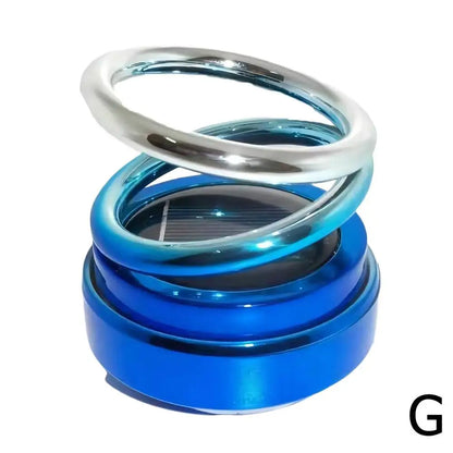 Solar Car Aromatherapy 360-degree Rotating Double Suspension Decoration Creative Car Interior Decoration Accessories