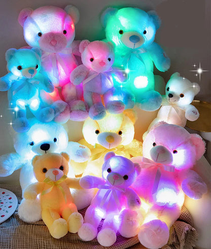 Colorful Glowing Bear Plush Toy Luminous Creative Light Up LED Teddy Bear Xmas Gift Kids Birthday Gift