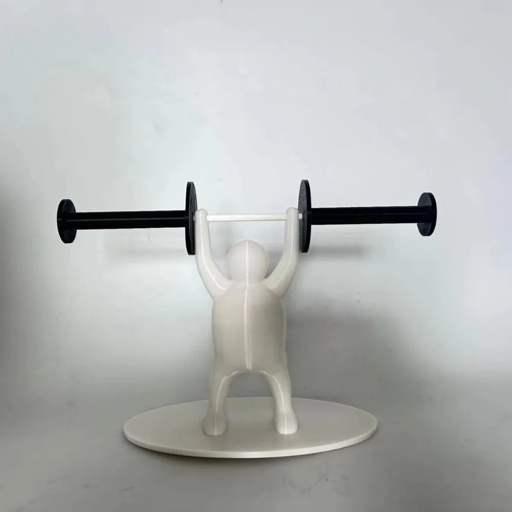 Funny Weightlifter Toilet Roll Holder Space Saving Plastic 3D Printed Toilet Paper Rack Fitness Themed