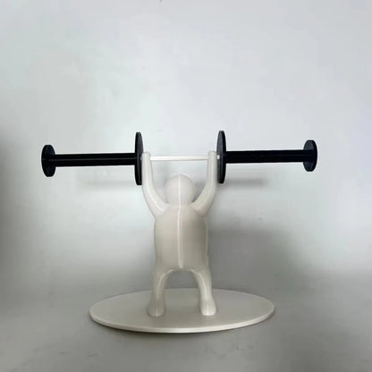 Funny Weightlifter Toilet Roll Holder Space Saving Plastic 3D Printed Toilet Paper Rack Fitness Themed