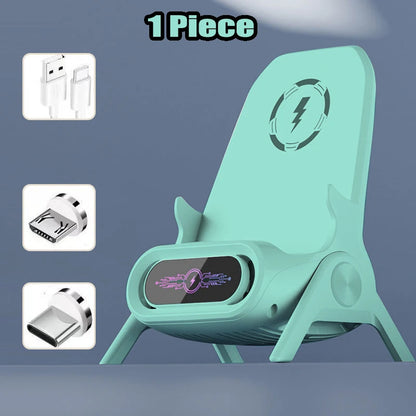 Multifunctional Wireless Fast Charger Phone Stand Magnetic Phone Stand,Small Chair 15W Mobile Phone Holder Tablet Bracket 1/2PCS