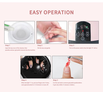 36W Professional Nail Debonding Steamer Fast Debonding Tool Steam High-Temperature Nail Polish Remover Suitable For Salons