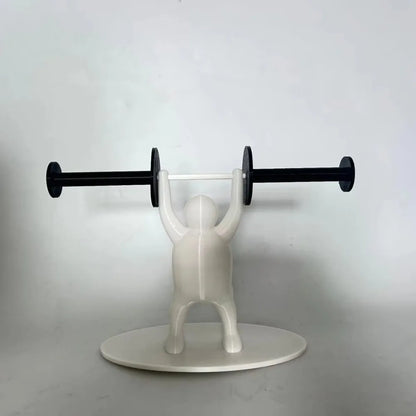 Funny Weightlifter Toilet Roll Holder Space Saving Plastic 3D Printed Toilet Paper Rack Fitness Themed