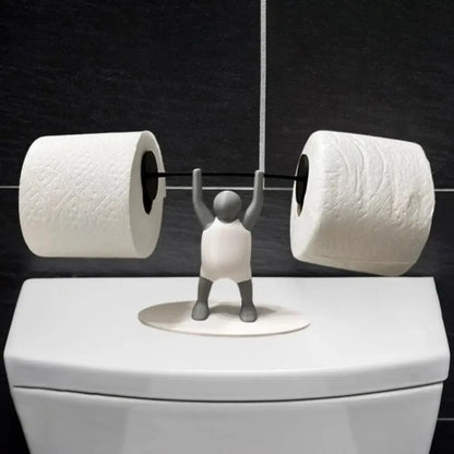 Funny Weightlifter Toilet Roll Holder Space Saving Plastic 3D Printed Toilet Paper Rack Fitness Themed