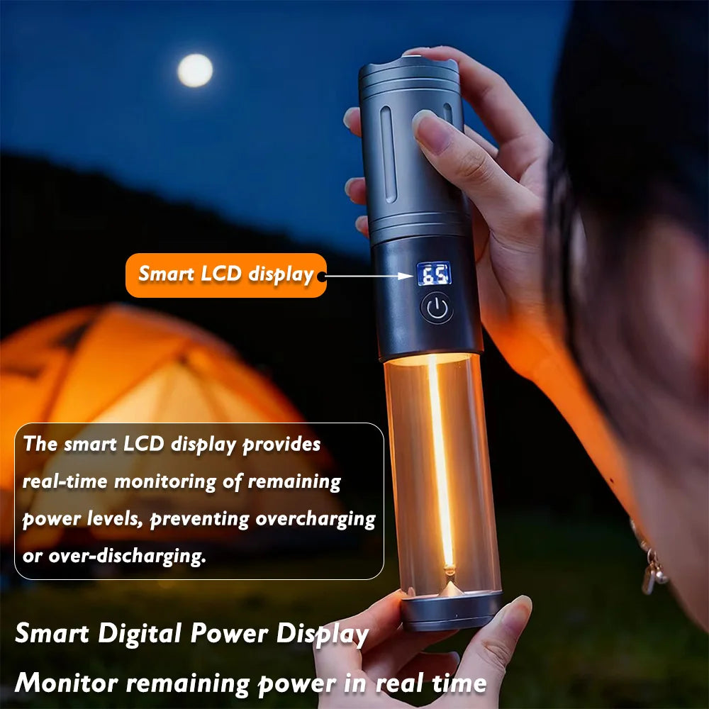 Rechargeable Outdoor Portable Hiking Camping Fishing Flashlight Telescoping Camping Lantern Telescopic Camping Light