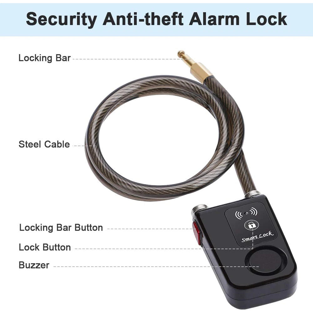 Bluetooth Smart Bike Lock Waterproof Anti Theft Password Lock Stainless Steel Chain Security Alarm for Bicycle Cycling