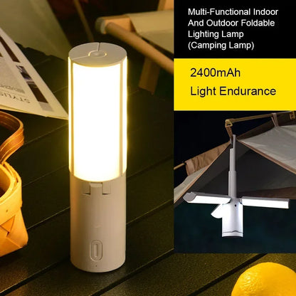 Folding Outdoor Camping Lamp Rechargeable Emergency Lamp High Capacity Lighting Torch Portable Tent Hanging Light Lantern