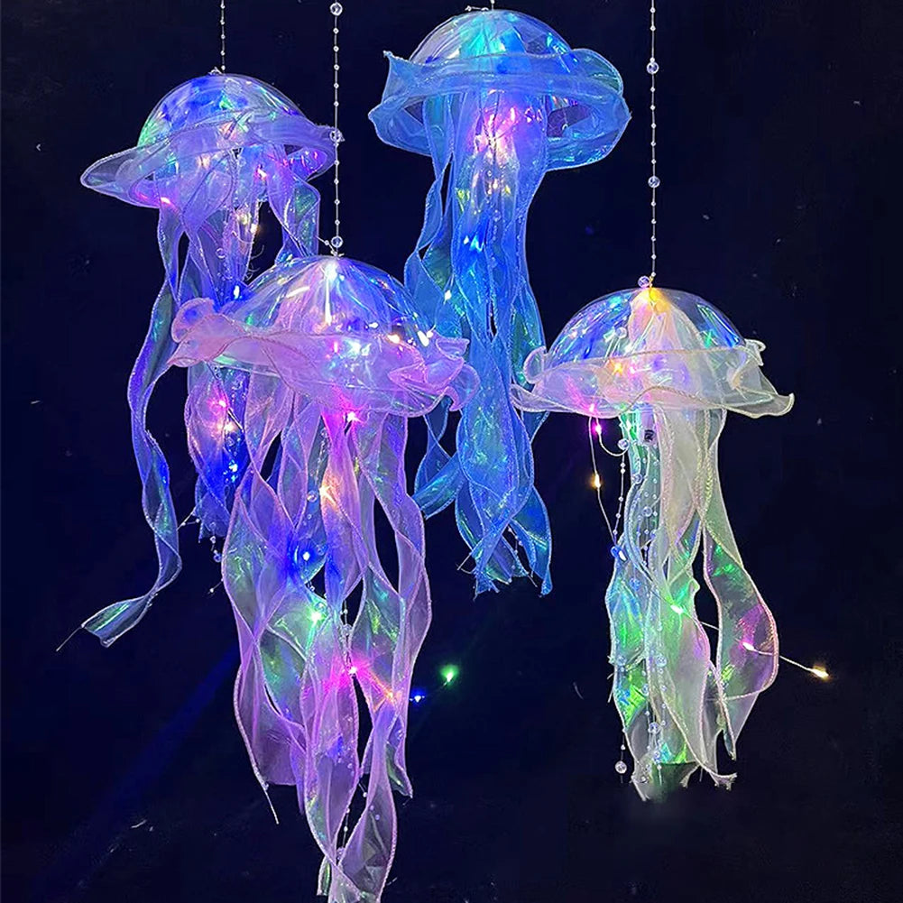 1-5PCS LED Jellyfish Lamp Portable Flower Light Girl Room Atmosphere Decoration Lamp Bedroom Night Lamp Home Decoration Decor