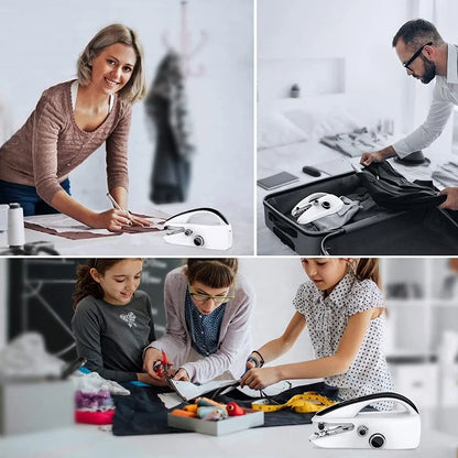 2025 New Mini Sewing Machine Handheld Mending Machine Plastic 2 Speed Single Thread Stitching Electric Sewing Small Gadget