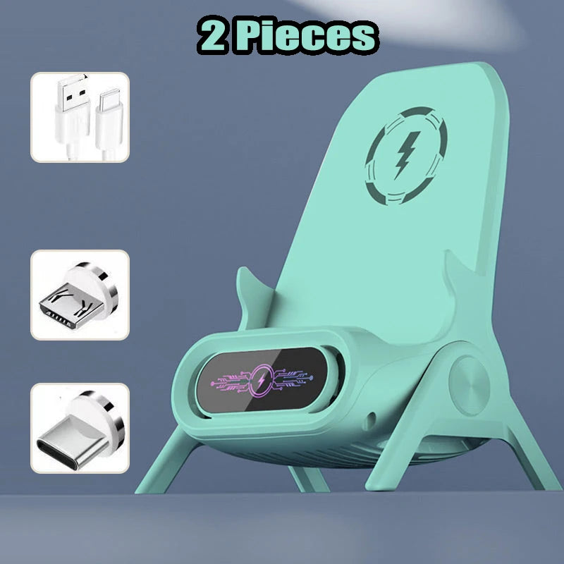 Multifunctional Wireless Fast Charger Phone Stand Magnetic Phone Stand,Small Chair 15W Mobile Phone Holder Tablet Bracket 1/2PCS