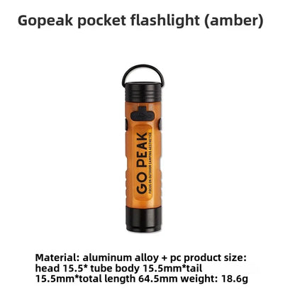 GOPEAK New Pocket Mini Flashlight Outdoor Key Clip Cap Ambient Led Long Endurance Disaster Relief Emergency 5050 Small Light