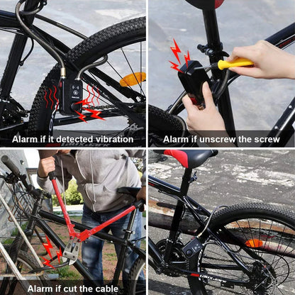 Bluetooth Smart Bike Lock Waterproof Anti Theft Password Lock Stainless Steel Chain Security Alarm for Bicycle Cycling