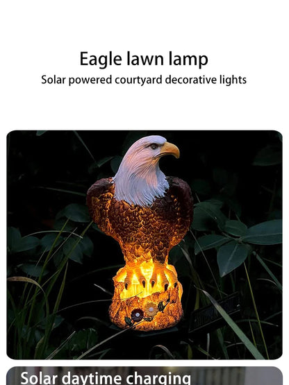 Solar Resin Eagle Lawn Lamp, Outdoor LED Ground Lamp, Patio Decorative Lamp, Garden Lawn Decorative Lamps