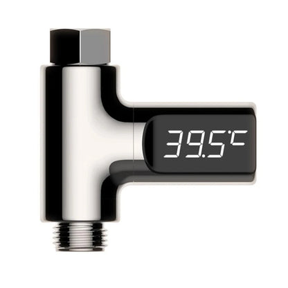 Smart LED Digital Shower Thermometer Kitchen Bathroom Faucet Shower Water Thermometer 360° Rotating Water Flow Power Generation