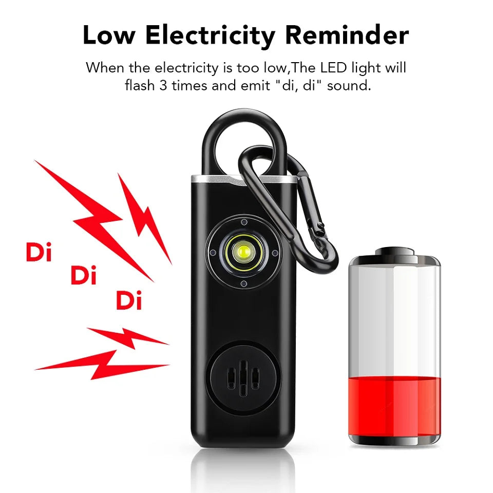 Hollarm Self Defense Personal Alarm for Women, Children, Elderly 130dB Siren Loud Rechargeable Keychain Alarm with LED Light