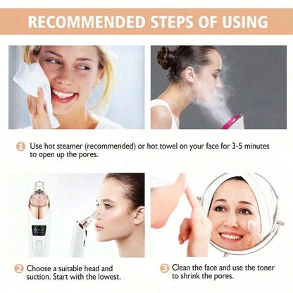 Electric Facial Skin Care Pore Removal Cleanser Vacuum Acne Removal For Deep Facial Pores 5 Suction Power Blackhead Remover Pore