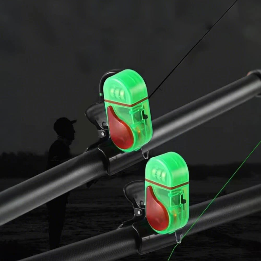 1/2PCS Fishing Bite Alarm with LED Light, Clip On Fish Rod Electronic Fish Bite Alarm Sound Bite Alert Bell with LED Lights