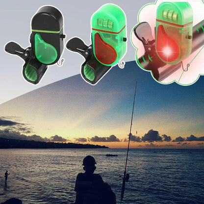 1/2PCS Fishing Bite Alarm with LED Light, Clip On Fish Rod Electronic Fish Bite Alarm Sound Bite Alert Bell with LED Lights
