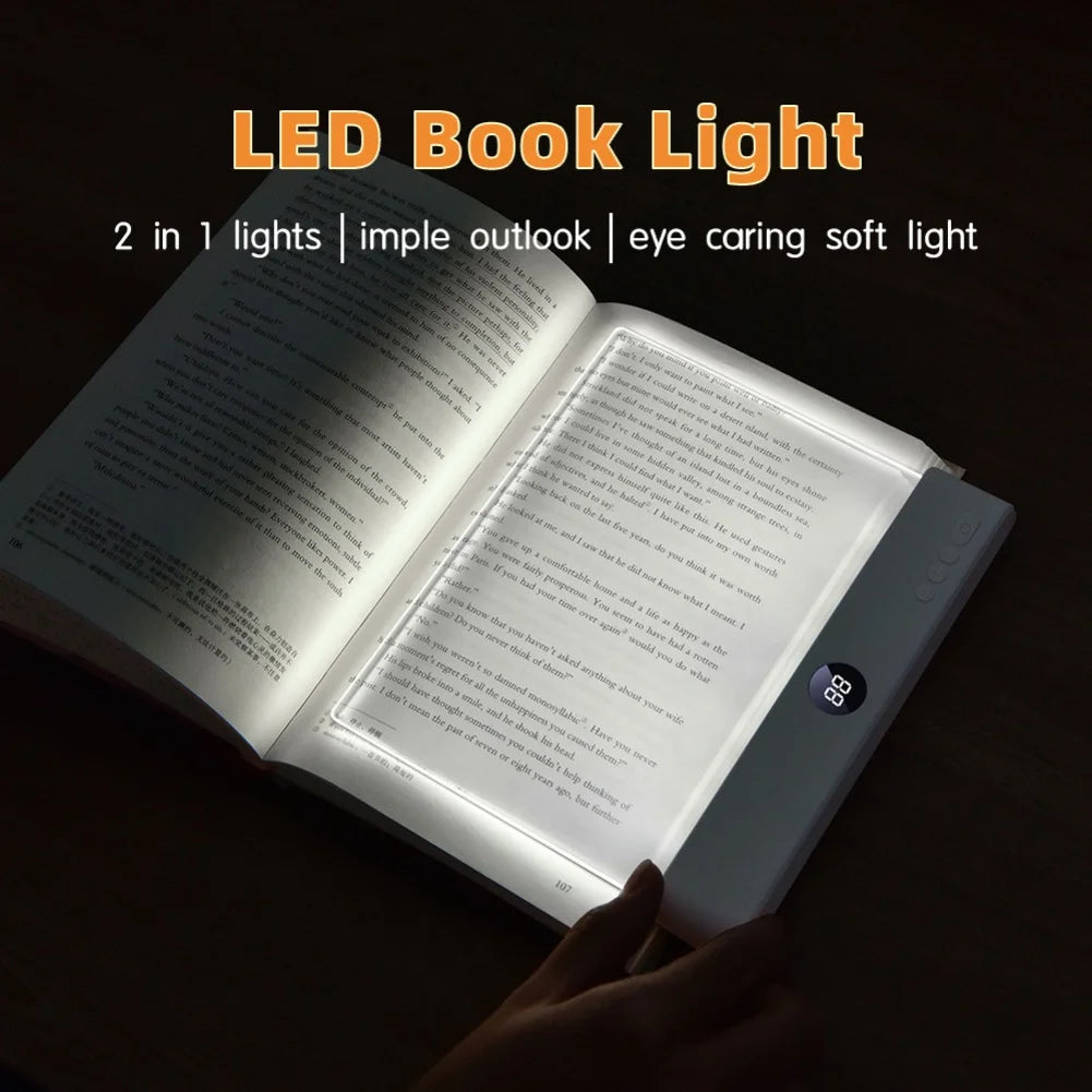 Smart LED Flat Panel Book Light Rechargeable Eye Protection Night Reading Reading Lamp For Students Indoor Use 2In1 Night Light