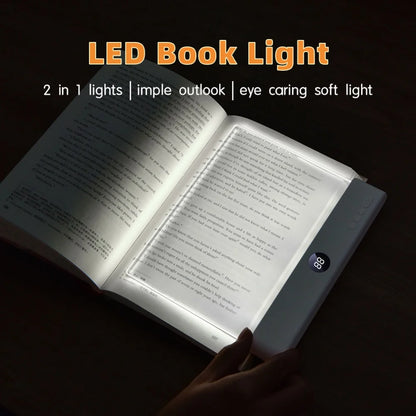 Smart LED Flat Panel Book Light Rechargeable Eye Protection Night Reading Reading Lamp For Students Indoor Use 2In1 Night Light