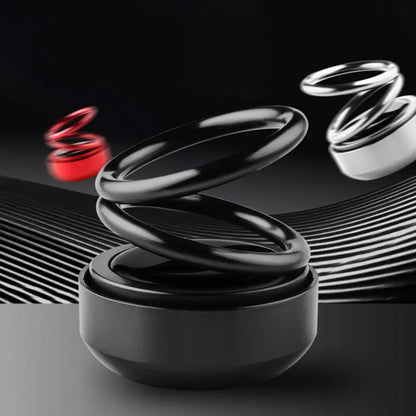 Solar Car Aromatherapy 360-degree Rotating Double Suspension Decoration Creative Car Interior Decoration Accessories