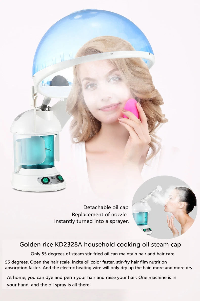 Facial Vaporizer Hair Steamer Humidifier Facial Steamer 2 In 1 Steam Sauna for Face Head Electronic Evaporator Atomizer Sprayer