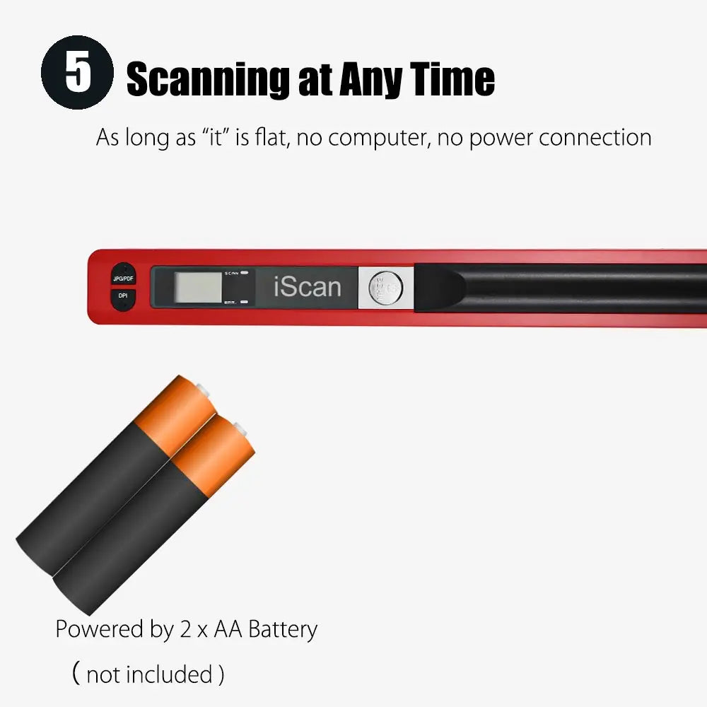 iScan Mini Portable Scanner 900DPI LCD Display JPG/PDF Format Document Image Iscan Handheld Scanner A4 Book Scanner