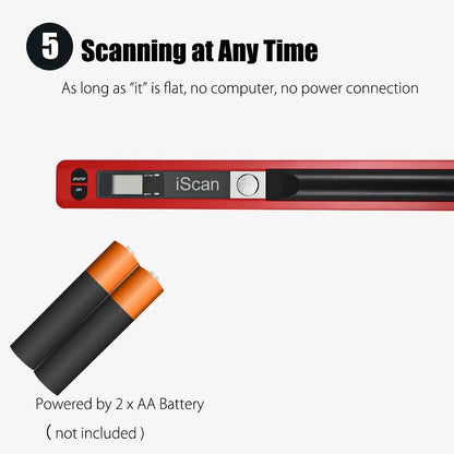 iScan Mini Portable Scanner 900DPI LCD Display JPG/PDF Format Document Image Iscan Handheld Scanner A4 Book Scanner