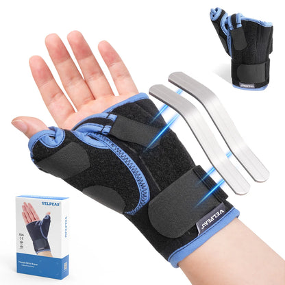 VELPEAU Wrist Splint with Thumb Stabilizer for Tendonitis, De Quervain's Tenosynovitis and Arthritis Pain, Wrist Joint Brace